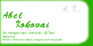 abel kokovai business card